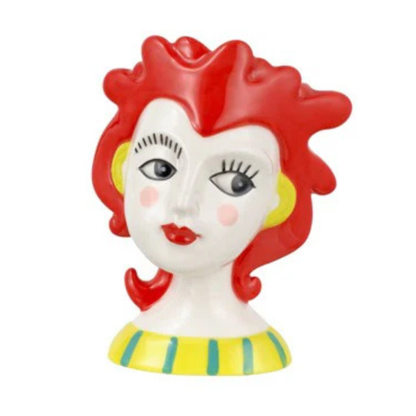Vaso ceramica, LE STILOSE rossa, cm 14x11,2x18