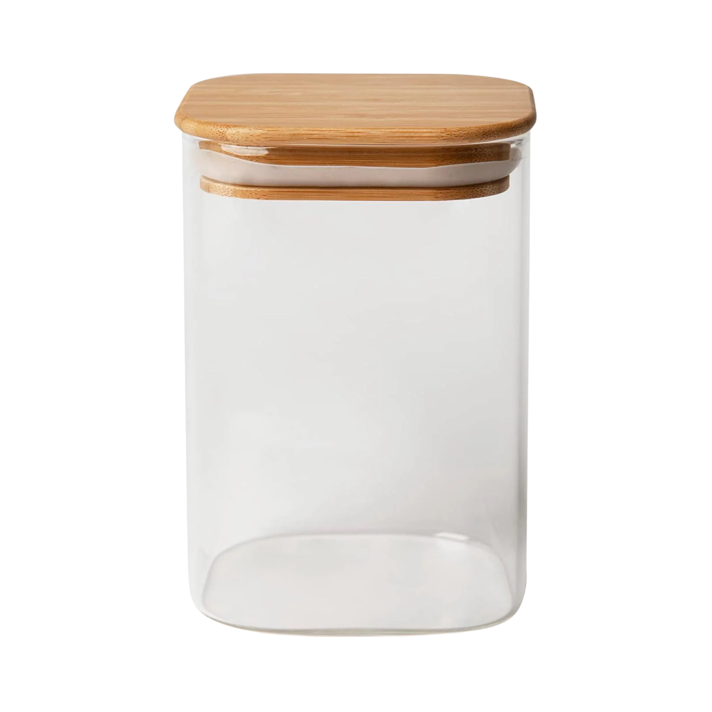 Eco Living Barattolo con Coperchio in Bambù, 1,3 L., Vetro Borosilicato