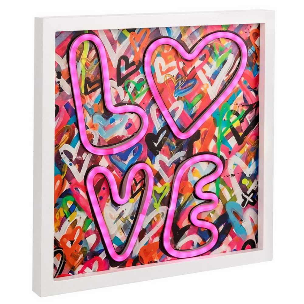 Quadro luminoso love usb