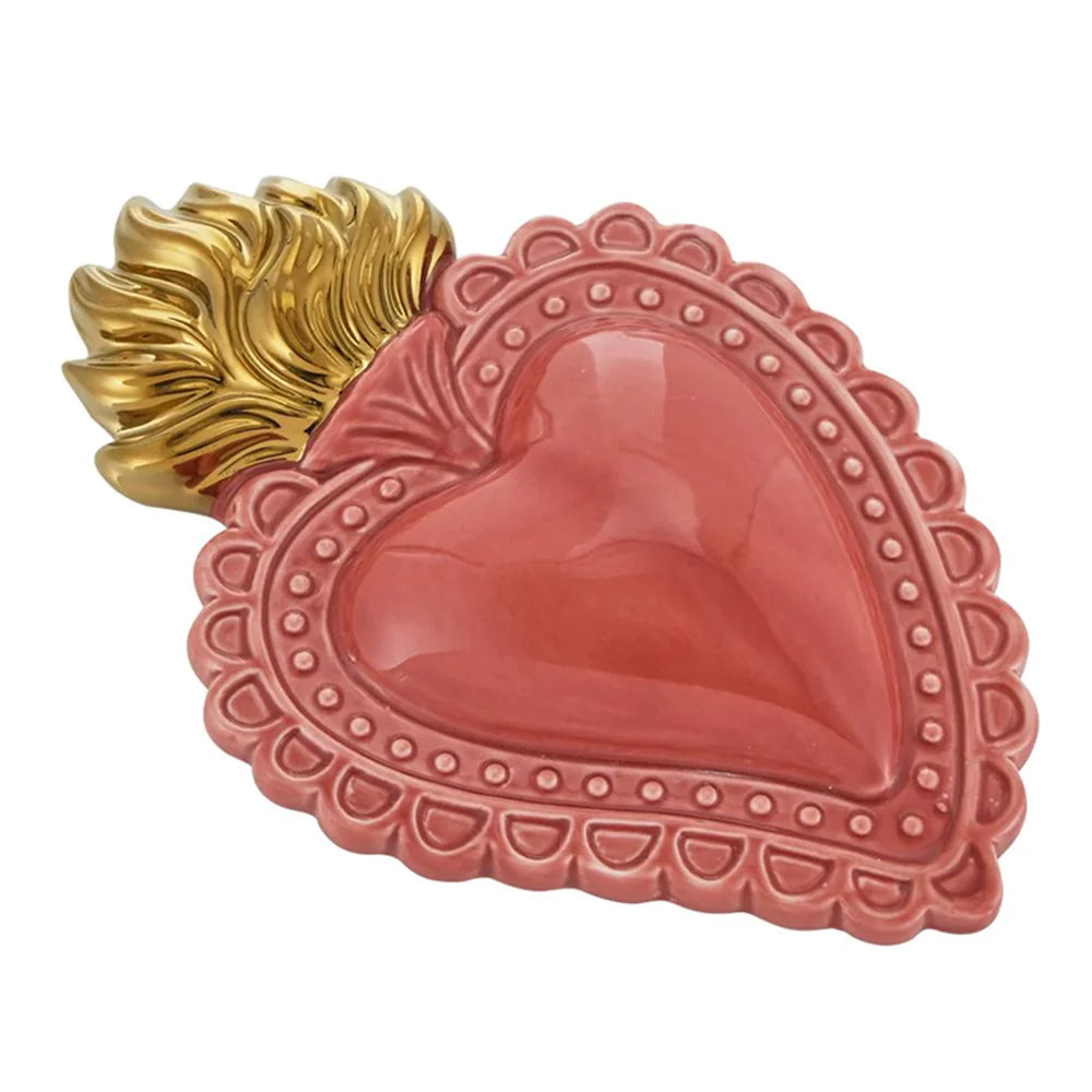 Cuore fiamme EX VOTO rosso
