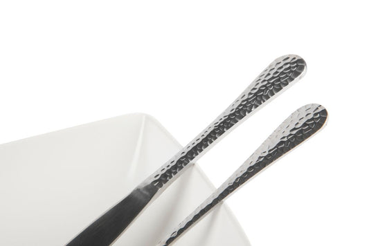 Set di posate, 24 pezzi, argentato, finitura martellinata