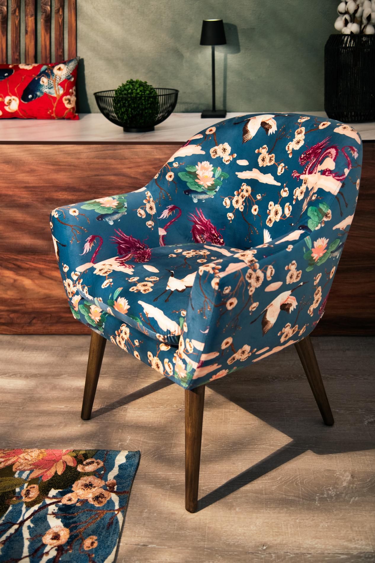 Poltrona FUJI, stile orientale, multicolore