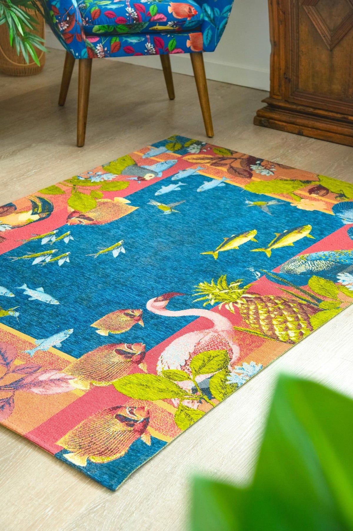 Tappeto arredo, animali e fauna, multicolore, 165x110 cm