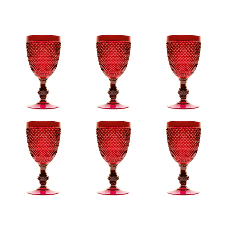 Calice Diamond rosso, plastica resistente, riutilizzabile, 390 ML