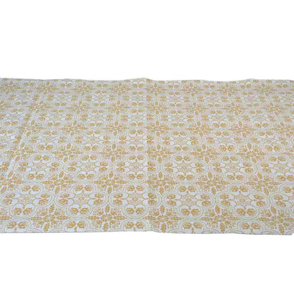 Runner NOTO, fantasia fiori beige, in cotone, cm 45x140