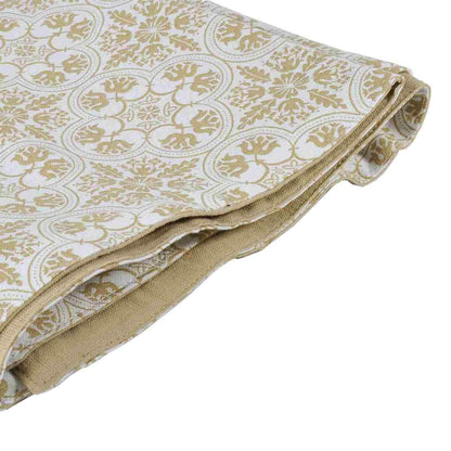 Runner NOTO, fantasia fiori beige, in cotone, cm 45x140