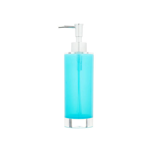 Dosatore per sapone liquido SPA, plastica resistente, azzurro, 300 ml
