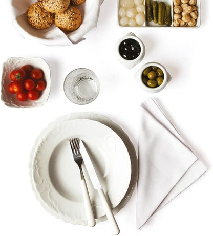Piatto Fondo ELISA ROCOCO' in Porcellana, 22.5 cm, Bianco