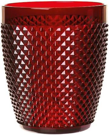 Bicchiere Diamond rosso, plastica resistente, riutilizzabile, 400 ML
