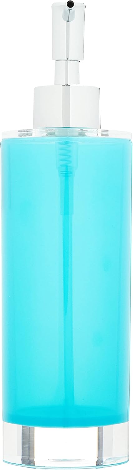 Dosatore per sapone liquido SPA, plastica resistente, azzurro, 300 ml