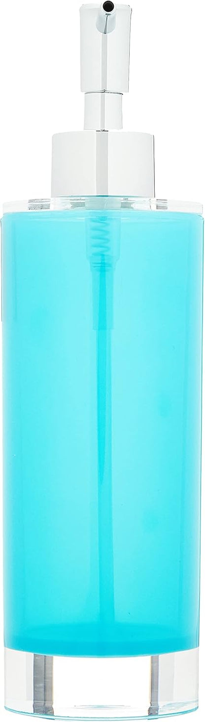 Dosatore per sapone liquido SPA, plastica resistente, azzurro, 300 ml