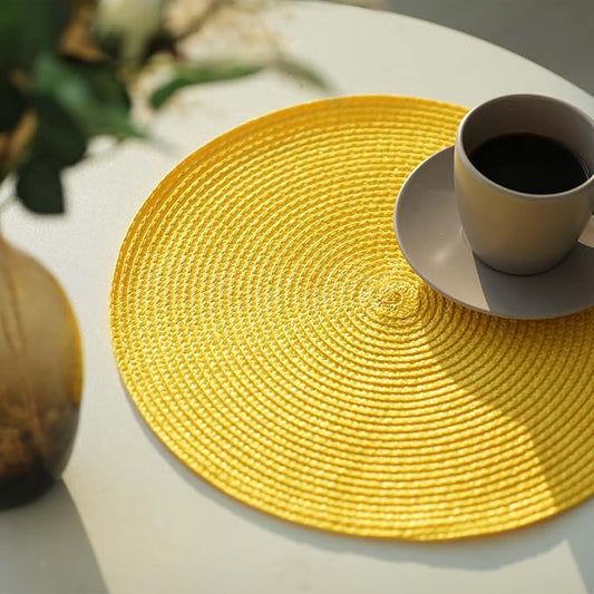 Tovaglietta giallo, tonda, 36 cm, multicolore