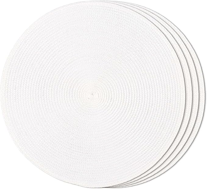 Tovaglietta bianca, tonda, 36 cm, multicolore