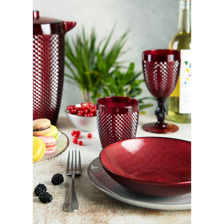 Calice Diamond rosso, plastica resistente, riutilizzabile, 390 ML