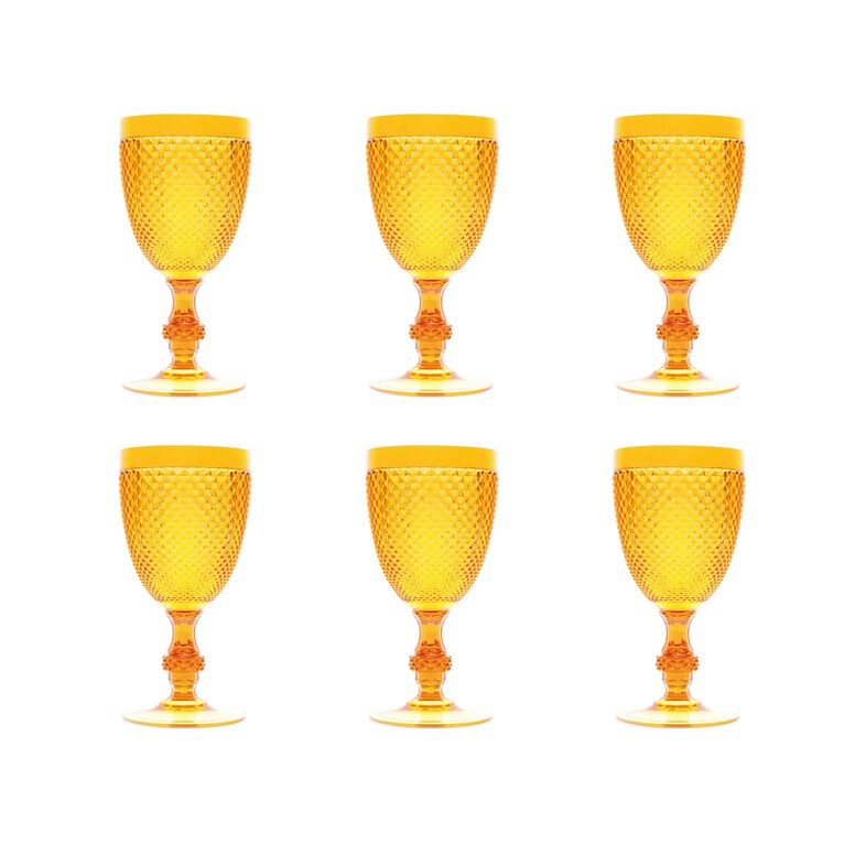 Calice Diamond giallo, plastica resistente, riutilizzabile, 390 ML