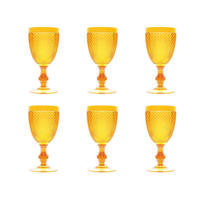 Calice Diamond giallo, plastica resistente, riutilizzabile, 390 ML