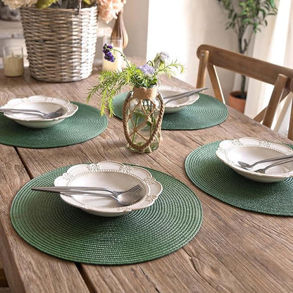 Tovaglietta verde, tonda, 36 cm, multicolore