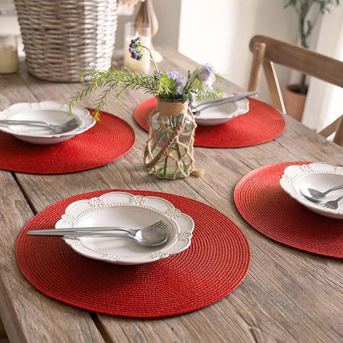 Tovaglietta rosso, tonda, 36 cm, multicolore