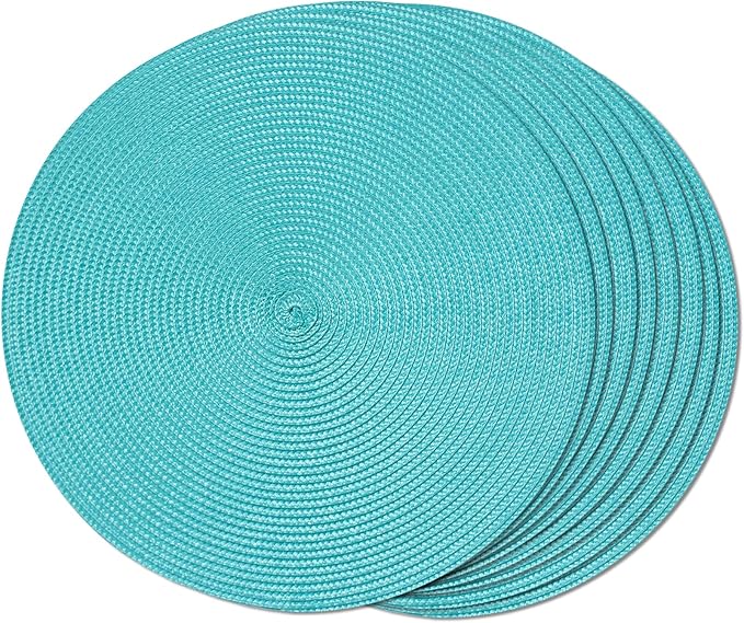 Tovaglietta azzurro chiaro, tonda, 36 cm, multicolore
