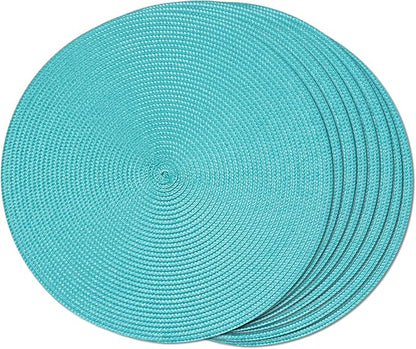 Tovaglietta azzurro chiaro, tonda, 36 cm, multicolore