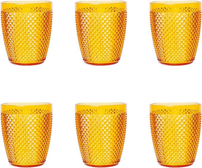 Bicchiere Diamond giallo, plastica resistente, riutilizzabile, 400 ML