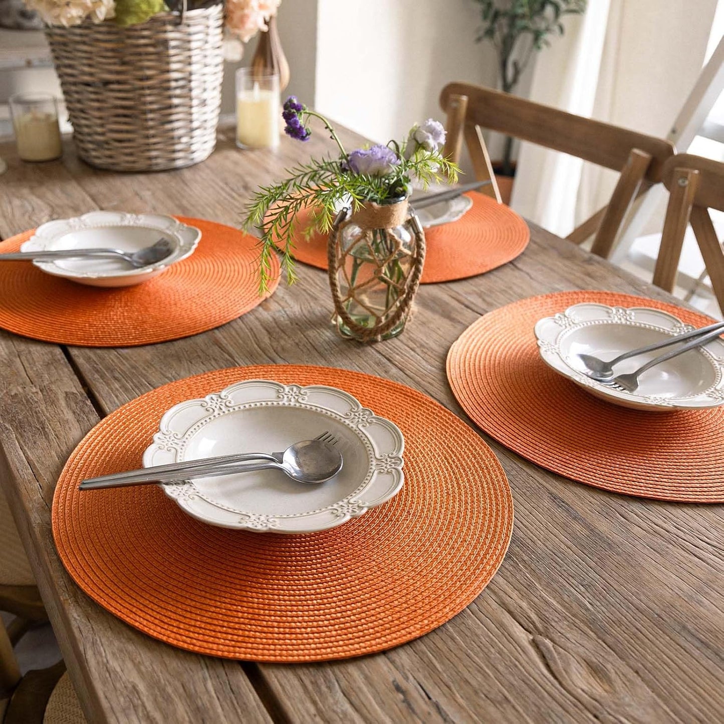 Tovaglietta arancio, tonda, 36 cm, multicolore