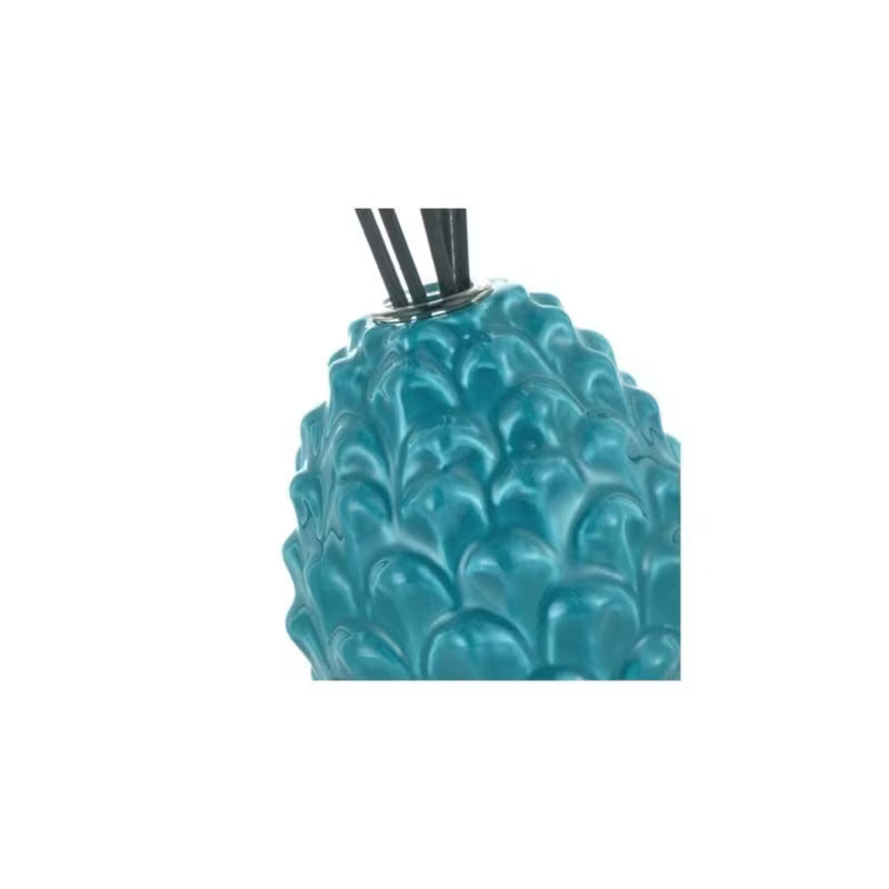 Profumatore pigna, turchese, con stecchini, in ceramica