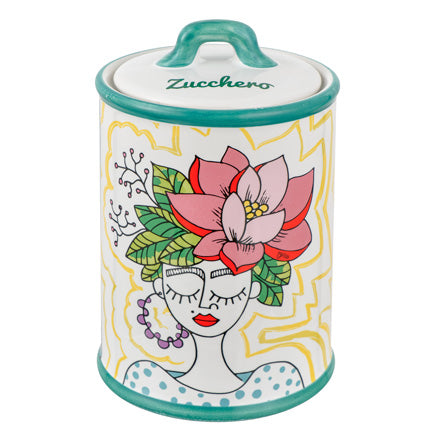 Barattolo Zucchero LE STILOSE, ceramica stoneware, 10,5x10,5x17