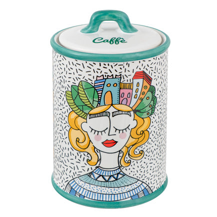 Barattolo Caffè LE STILOSE, ceramica stoneware, 10,5x10,5x17