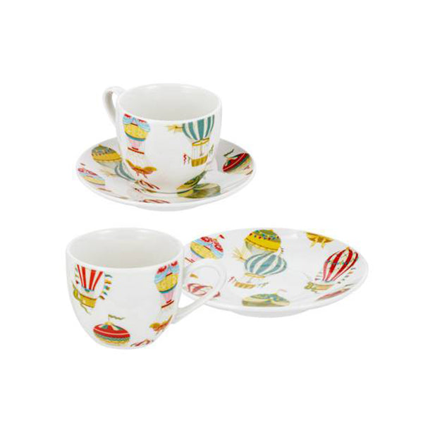 Coppia tazzine caffè Mongolfiere