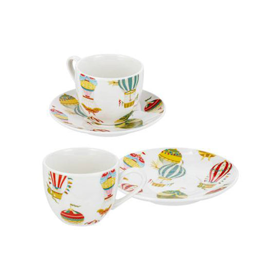 Coppia tazzine caffè Mongolfiere