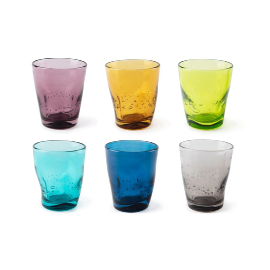 Bicchieri acqua COLOR WAVE, multicolore, vetro colorato in pasta,  ml 300
