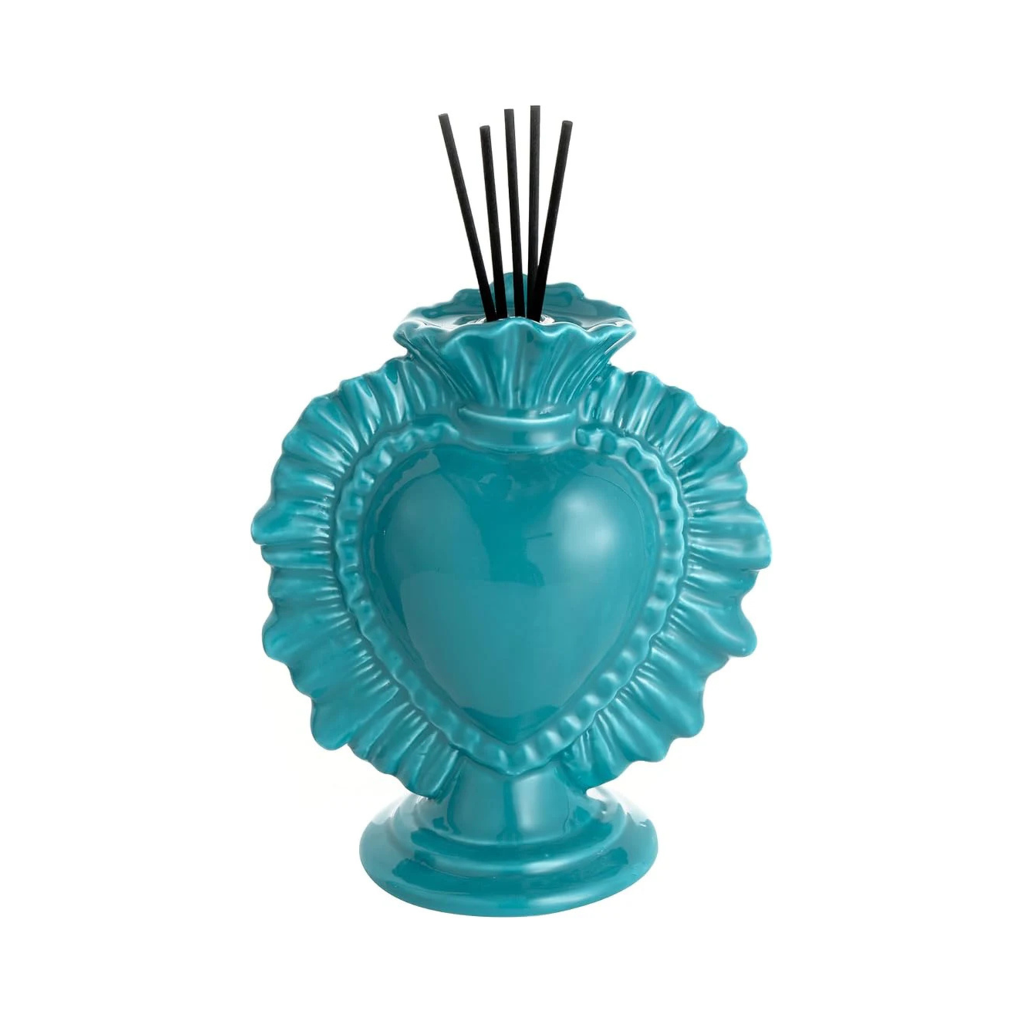 Profumatore ex voto, turchese, con stecchini, cm 14x8x15