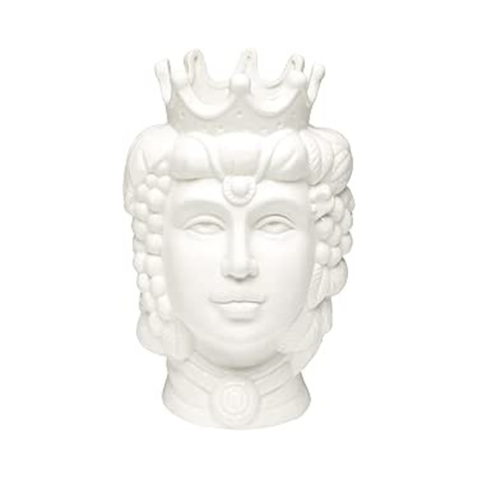 Vaso TESTA DI MORO REGINA, bianco, porcellana,