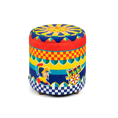Pouf SICILIAN RHAPSODY con contenitore, imbottito, stile siciliano