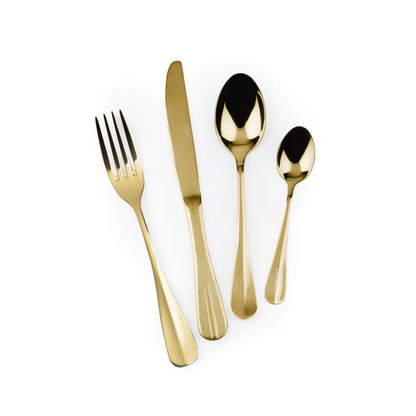 Set posate, 24 pezzi, acciaio inox, gold