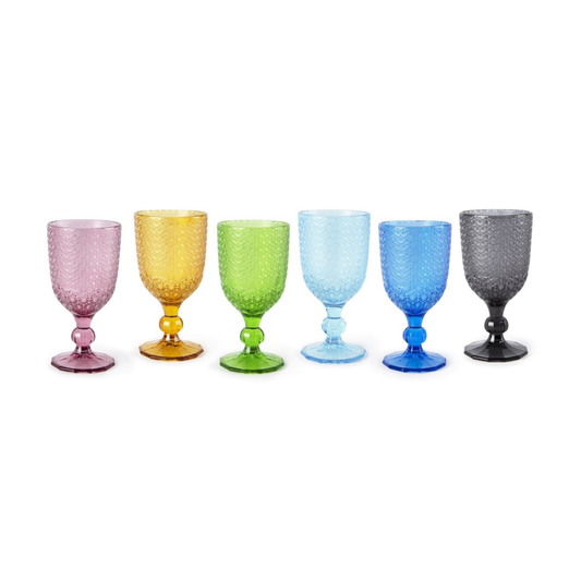 Calici ICE, 6 pezzi, multicolore, vetro colorato in pasta ml 300