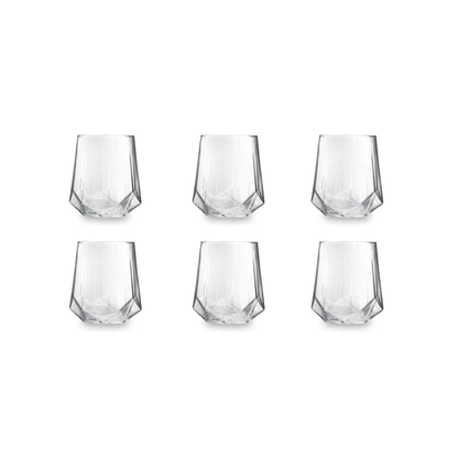 Bicchieri acqua DIAMANTE, 6 pezzi, vetro trasparente ml 400