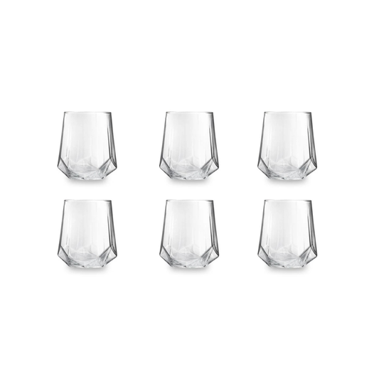 Bicchieri acqua DIAMANTE, 6 pezzi, vetro trasparente ml 400