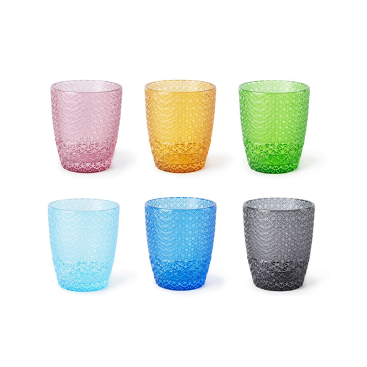 Bicchieri acqua ICE, multicolore, vetro colorato in pasta ml 300
