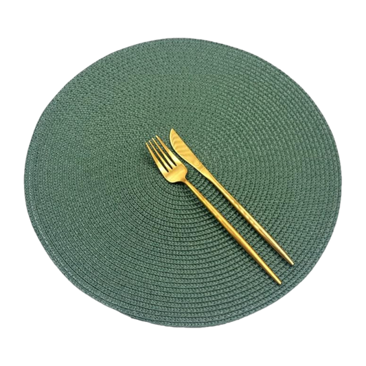 Tovaglietta verde, tonda, 36 cm, multicolore