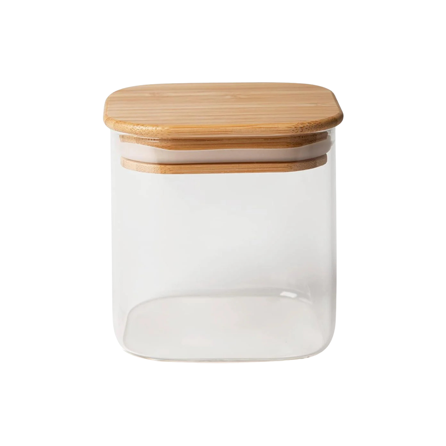 Eco Living Barattolo con Coperchio in Bambù, 700 Ml., Vetro Borosilicato