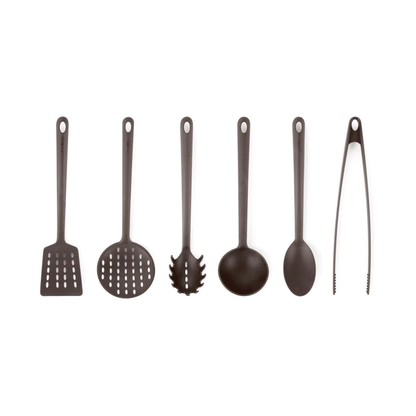 Utensili da cucina, 6 pezzi, grigio, nylon