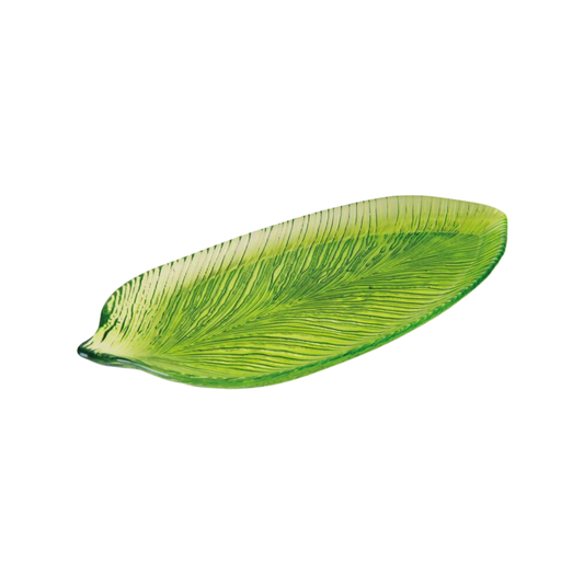 Piatto Tropical vetro 43x20 cm verde