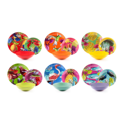 Servizio piatti Rhapsody, multicolore, porcellana/stoneware, 18 pezzi