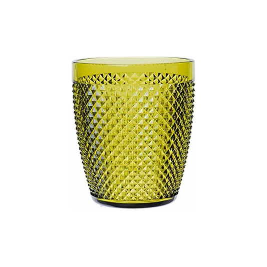 Bicchiere Diamond verde, plastica resistente, riutilizzabile, 400 ML