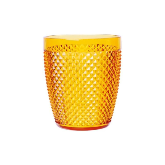 Bicchiere Diamond giallo, plastica resistente, riutilizzabile, 400 ML