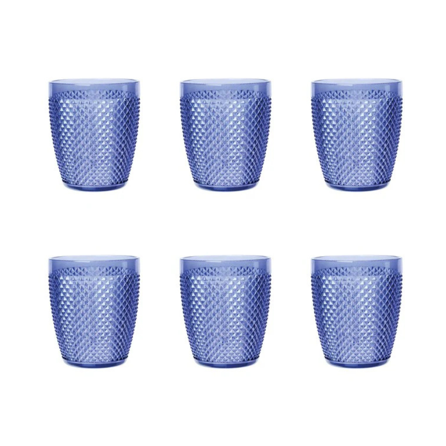 Bicchiere Diamond blu, plastica resistente, riutilizzabile, 400 ML