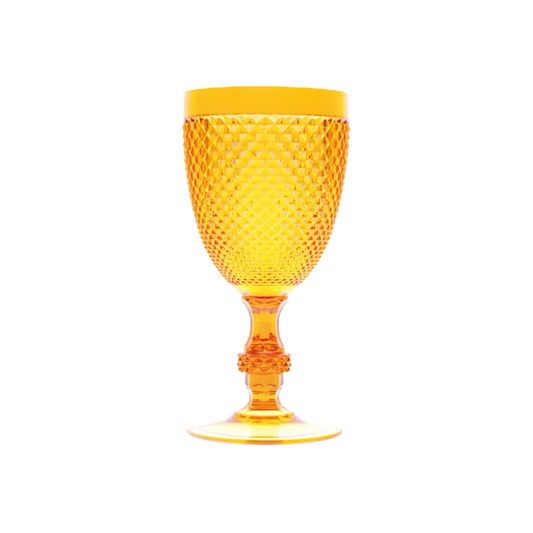 Calice Diamond giallo, plastica resistente, riutilizzabile, 390 ML