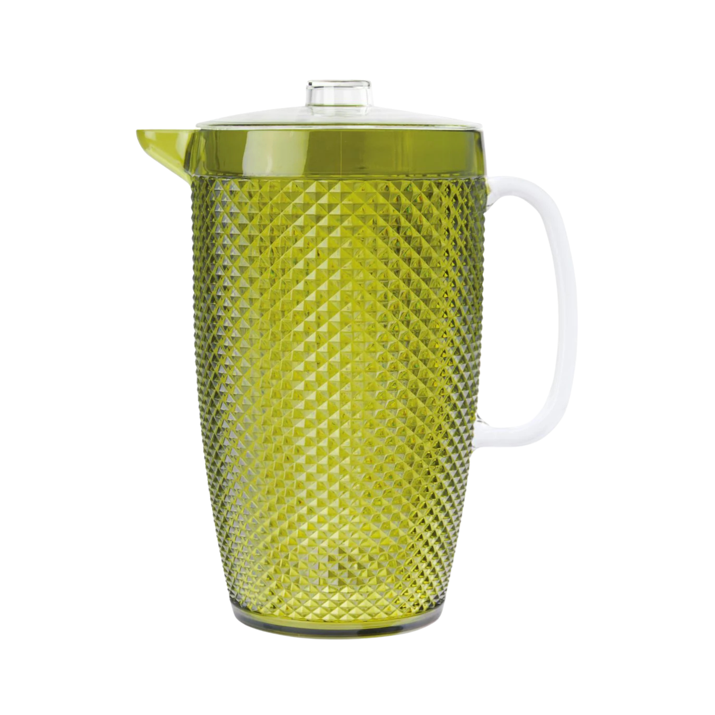 Brocca con coperchio, verde, materiale plastico